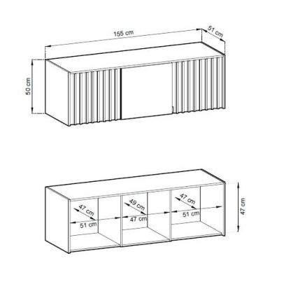 Nadstavec na skriňu NELLY 3D | sivá/lamela artisan 2