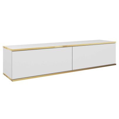 Televízny stolík ORO RTV-135 | biela/zlatá