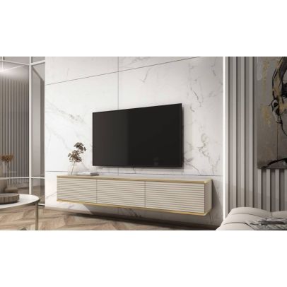 Televízny stolík ORO RTV-175 MDF | čierna/zlatá 2