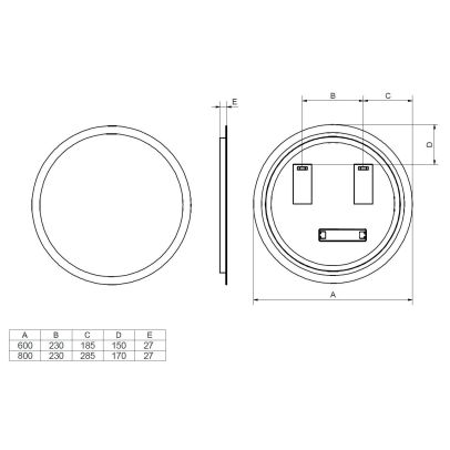 Kúpeľňové zrkadlo VENUS 60 2