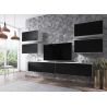 Obývačka ROCO RO 2, biely mat/biely mat/čierny mat
