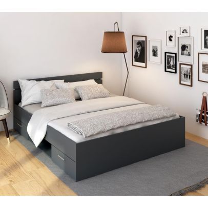 Posteľ, 160x200, grafit, MICHIGAN NEW 2