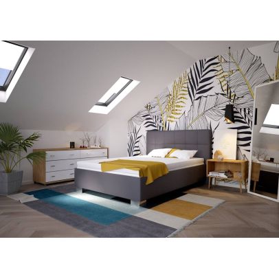 Posteľ Blanar KELLY 140x200 LOFT šedá