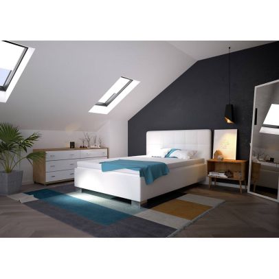 Posteľ Blanar KELLY 140x200 LOFT biela
