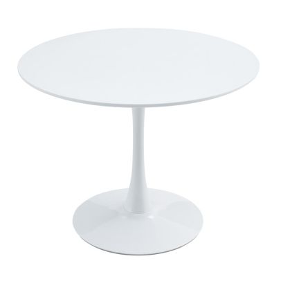 Jedálenský stôl, okrúhly, biela matná, priemer 110 cm, REVENTON NEW 2