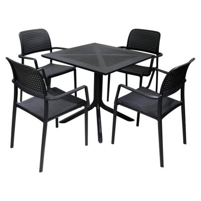 Stohovateľná stolička, čierna, DENTON NEW 2