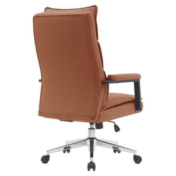 Kancelárske kreslo, hnedá camel ekokoža/chróm, KAHIL
