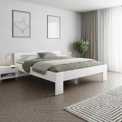 Posteľ, 180x200, biela, BASIS 2