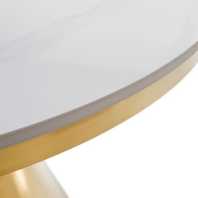 Jedálenský stôl, zlatá/biely mramor, GREIS TYP 1 2