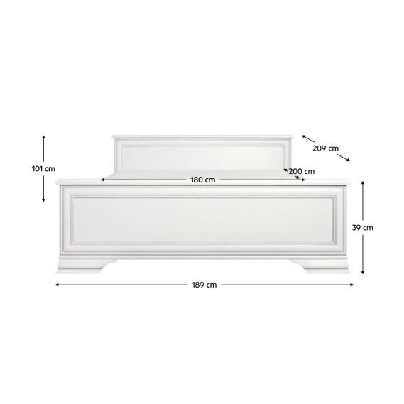 Posteľ, 180x200, alpská biela, KENTAK