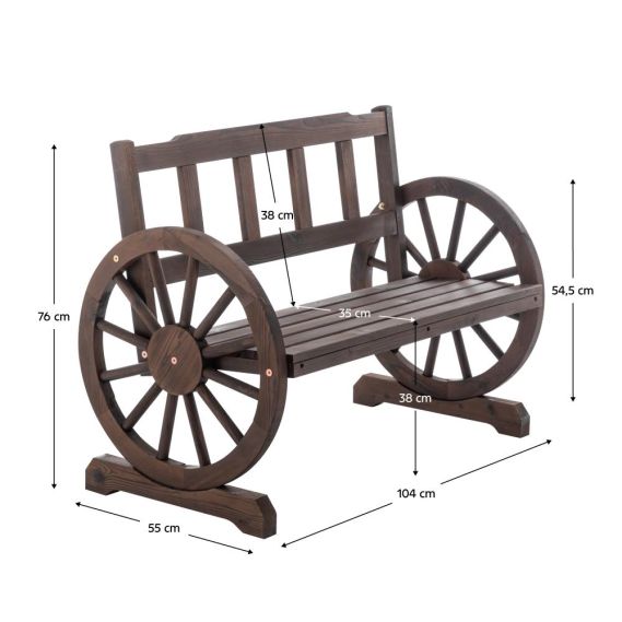 Záhradná lavička, hnedá, SABA TYP 1
