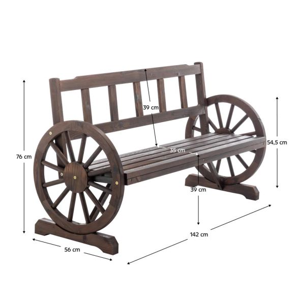 Záhradná lavička, hnedá, SABA TYP 2
