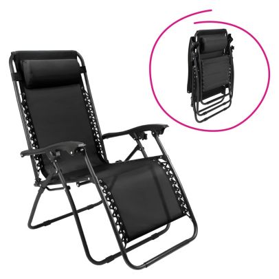 Záhradné polohovacie kreslo, čierna, GERALD NEW