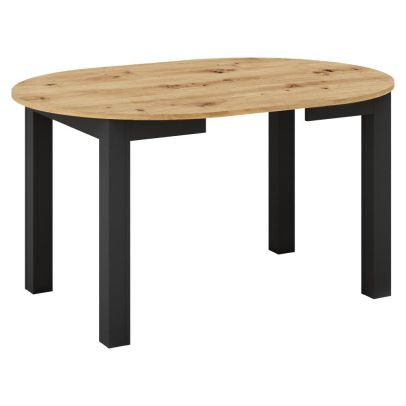 Jedálenský rozkladací stôl, dub artisan/čierna, 103-142x76 cm, HARRY 2