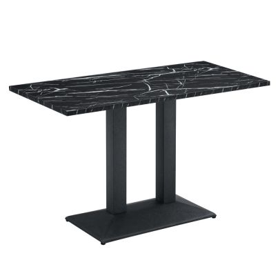 Jedálenský bistro stôl, čierny mramor/čierna, 120x60 cm, RINALDO TYP 2