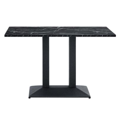 Jedálenský bistro stôl, čierny mramor/čierna, 120x60 cm, RINALDO TYP 2 2
