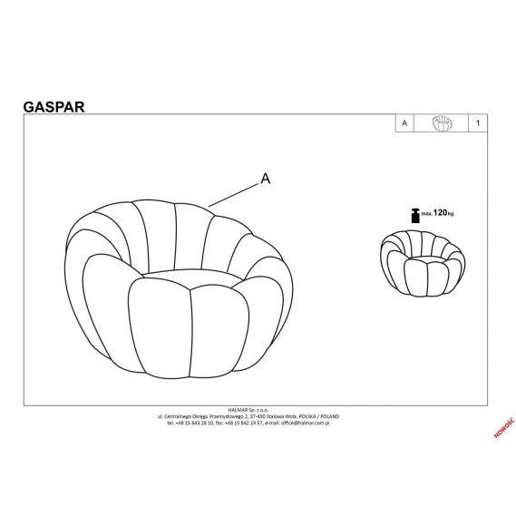 Kreslo do obývačky GASPAR, krémové