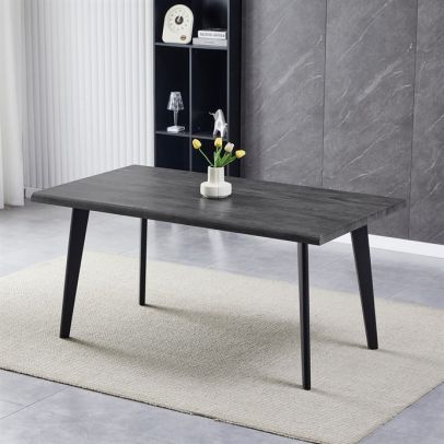 Jedálenský stôl 160x90cm, mdf, sivý dub, HT-F4416 GREY 2