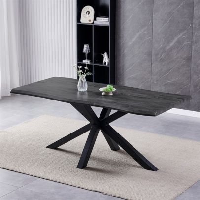 Jedálenský stôl 180x90cm, mdf, old wood, HT-F4618 GREY 2