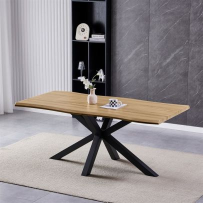 Jedálenský stôl 180x90cm, mdf, old wood, HT-F4618 OAK 2