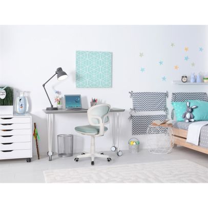 Detská stolička, výškovo nastaviteľná, modrá sieťovina, KA-C801 BLUE 2