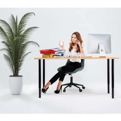 Pracovná stolička, výškovo nastaviteľná, zelená látka, KA-V3120 GRN3 2