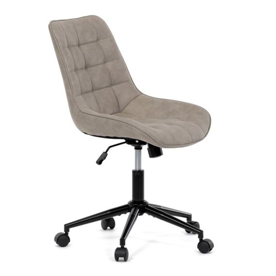 Pracovná stolička, výškovo nastaviteľná, béžová látka, KA-V3120 LAN3