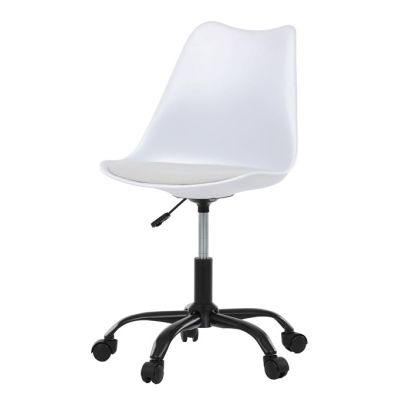 Kancelárska stolička, výškovo nastaviteľná, biela plast, KA-X7055 WT