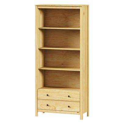 Knižnica 2 zásuvky TORINO kovové úchytky