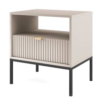 Nočný stolík NOVA S54, čierna/cashmere