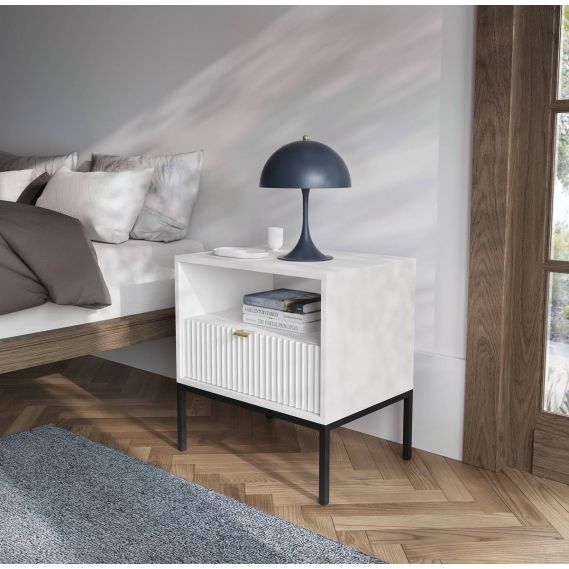 Nočný stolík NOVA S54, čierna/labrador