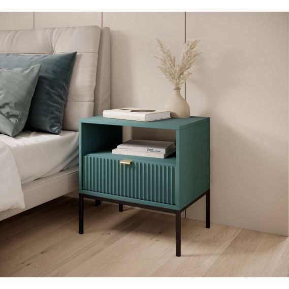 Nočný stolík NOVA S54, čierna/labrador