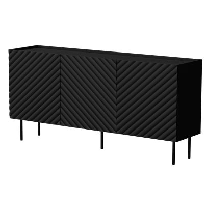 Dizajnová komoda LUCCA 165 3D, čierny mat