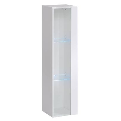 Vitrína SWITCH 2, biela/biely lesk