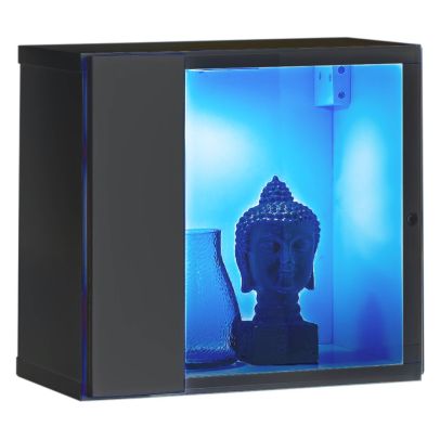 Vitrína SWITCH 5, sivá/sivý lesk