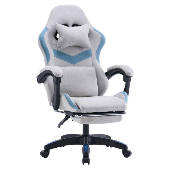 Kancelárske/herné kreslo, sivá/modrá, ZODIA