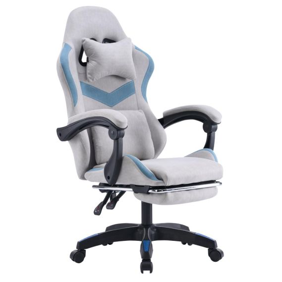 Kancelárske/herné kreslo, sivá/modrá, ZODIA