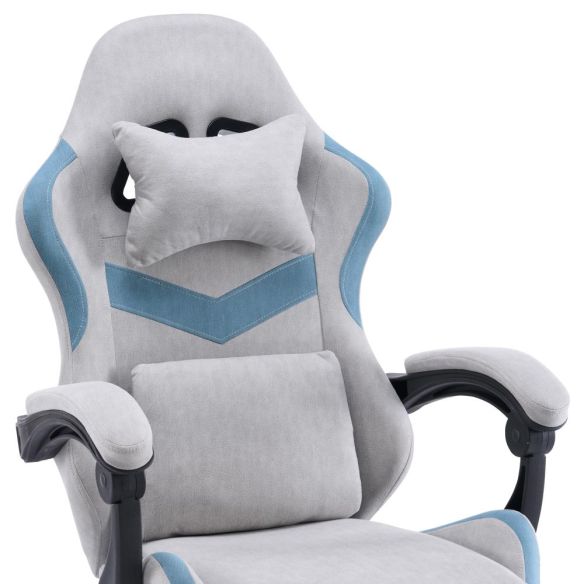 Kancelárske/herné kreslo, sivá/modrá, ZODIA