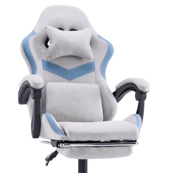 Kancelárske/herné kreslo, sivá/modrá, ZODIA