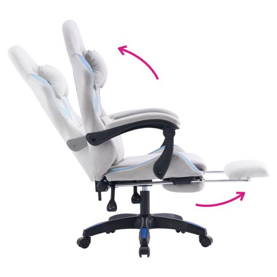 Kancelárske/herné kreslo, sivá/modrá, ZODIA