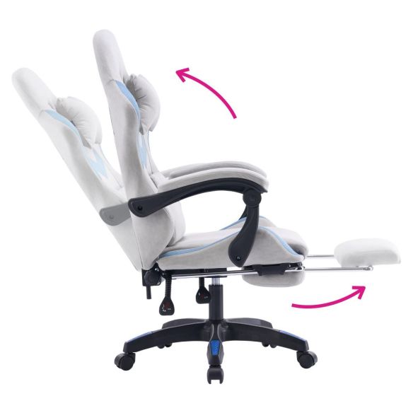 Kancelárske/herné kreslo, sivá/modrá, ZODIA