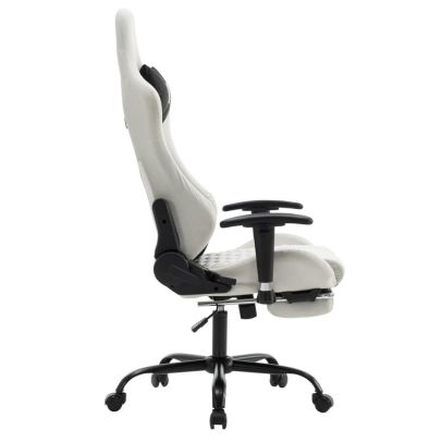 Kancelárske/herné kreslo, biela/čierna, PAPIBAS 2