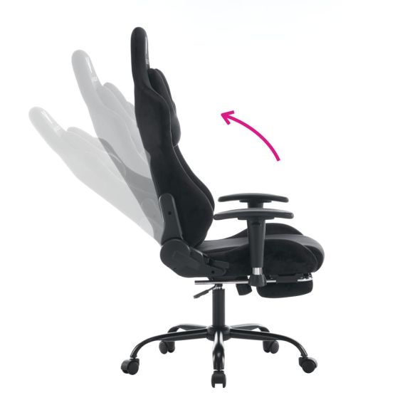 Kancelárske/herné kreslo, čierna Velvet látka, SALOP