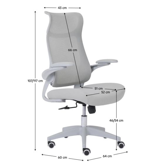 Kancelárske kreslo, sivá, SETON