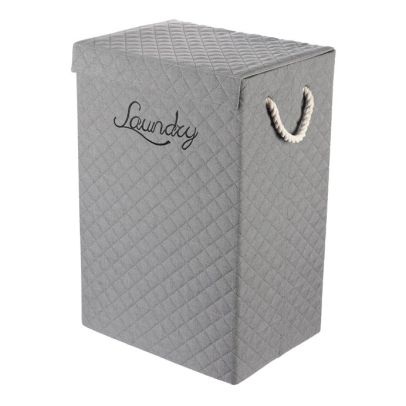 Kôš látkový - krabica s uchami a vekom, vysoký, béžový