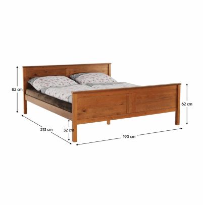 Posteľ, borovicové drevo v odtieni dub, 180x200, PROVO NEW 2