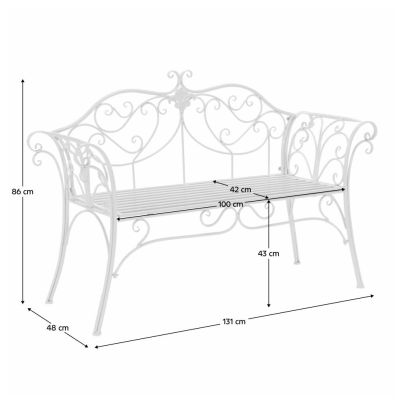 Záhradná lavička, biela, ETELIA NEW 2