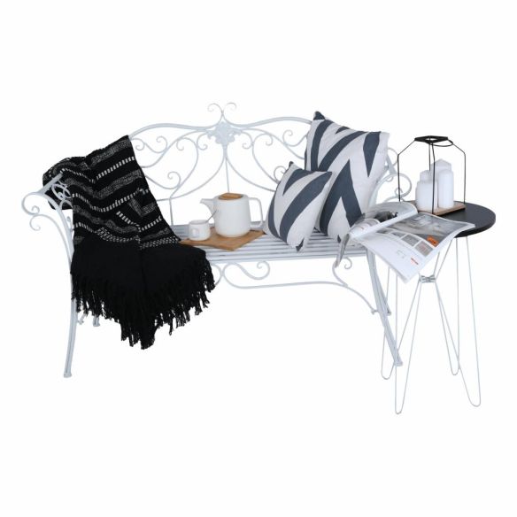 Záhradná lavička, biela, ETELIA NEW