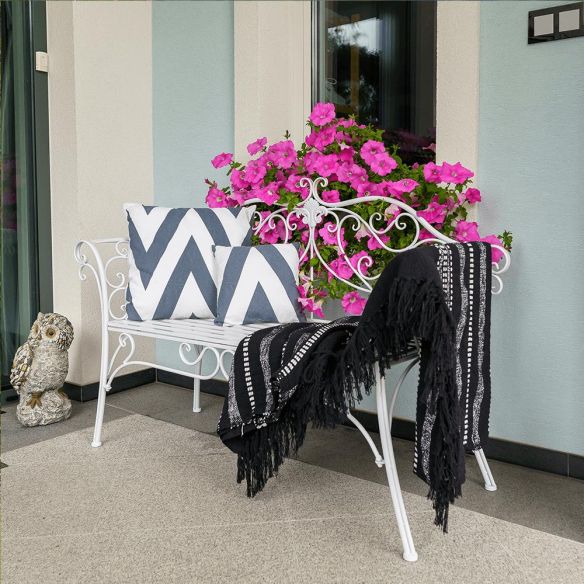 Záhradná lavička, biela, ETELIA NEW