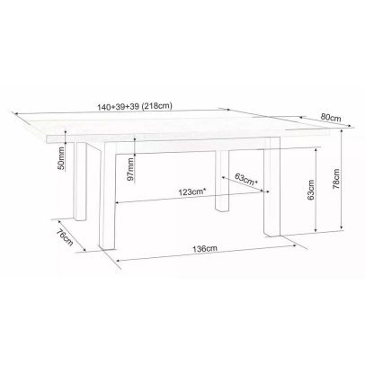 Jedálenský stôl rozkladací PRESTO, kašmír/dub cremona torro 2